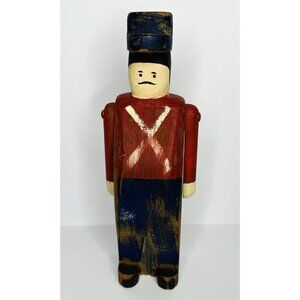 1985 Wolf Creek Signed Wooden Toy Soldier Folk Art Figurine Susan Hossman 10”